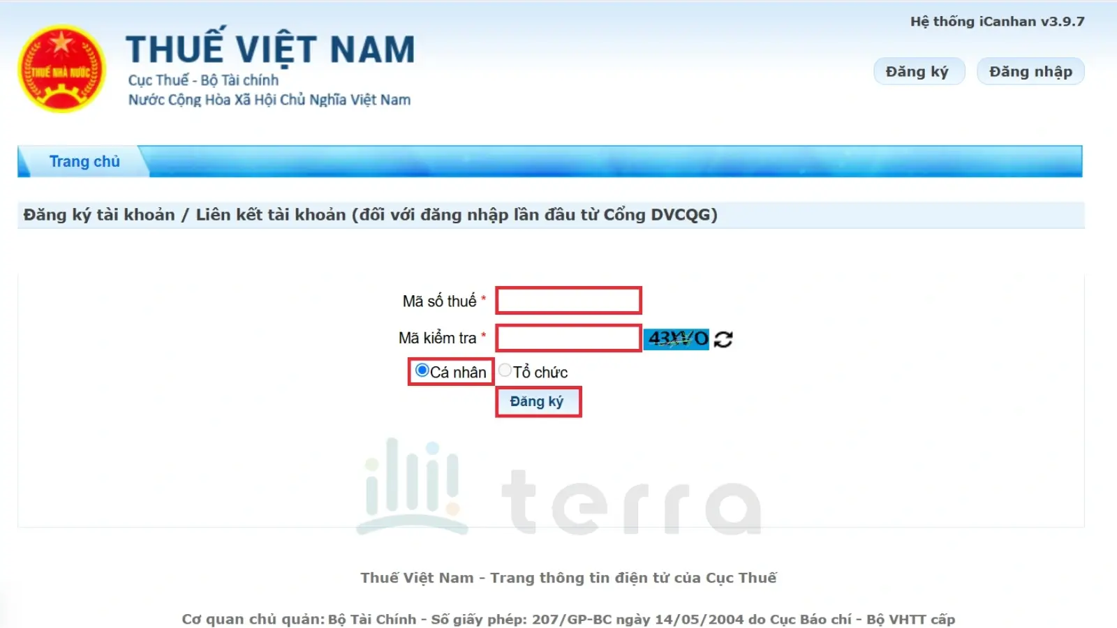 Trang web quyết toán thuế online