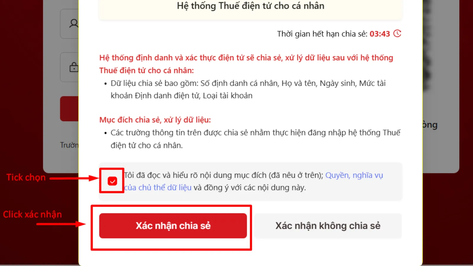 Tick chọn đồng &yacute;