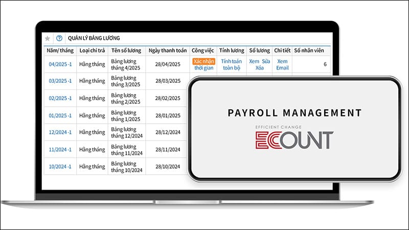 Phần mềm tính lương Ecount