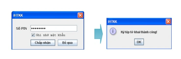Nhập mã PIN chữ ký số