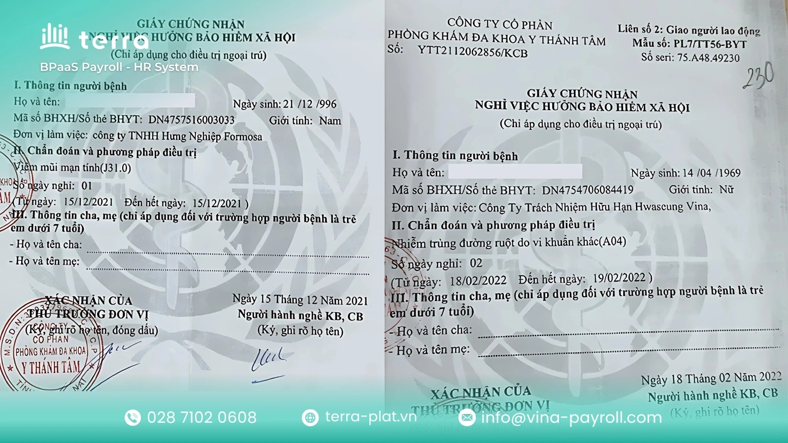 Giấy nghỉ ốm hưởng BHXH