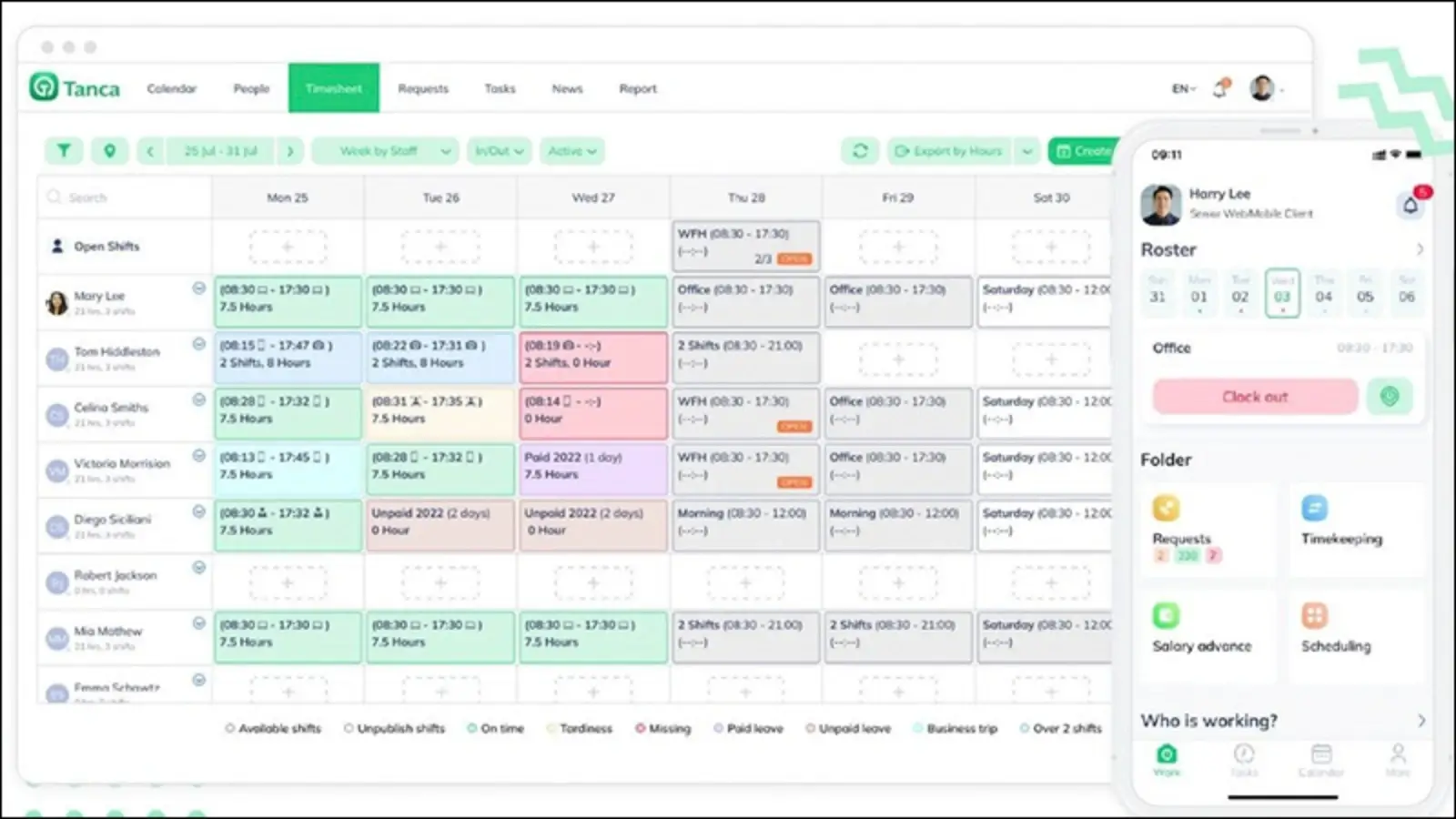 Tanca payroll software interface