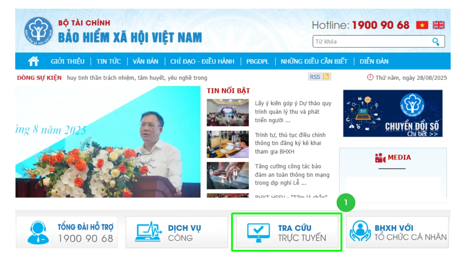 Truy cập vào trang web chính thức của