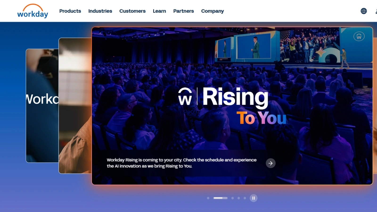 Workday home page interface