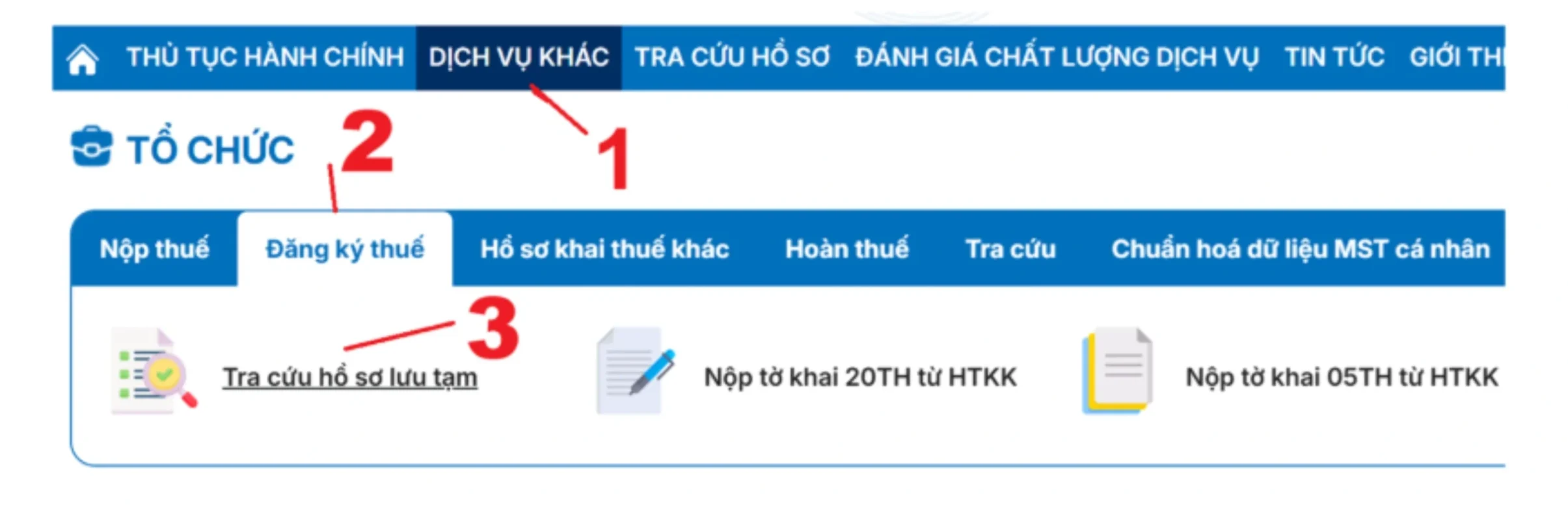 Tra cứu hồ sơ lưu tạm