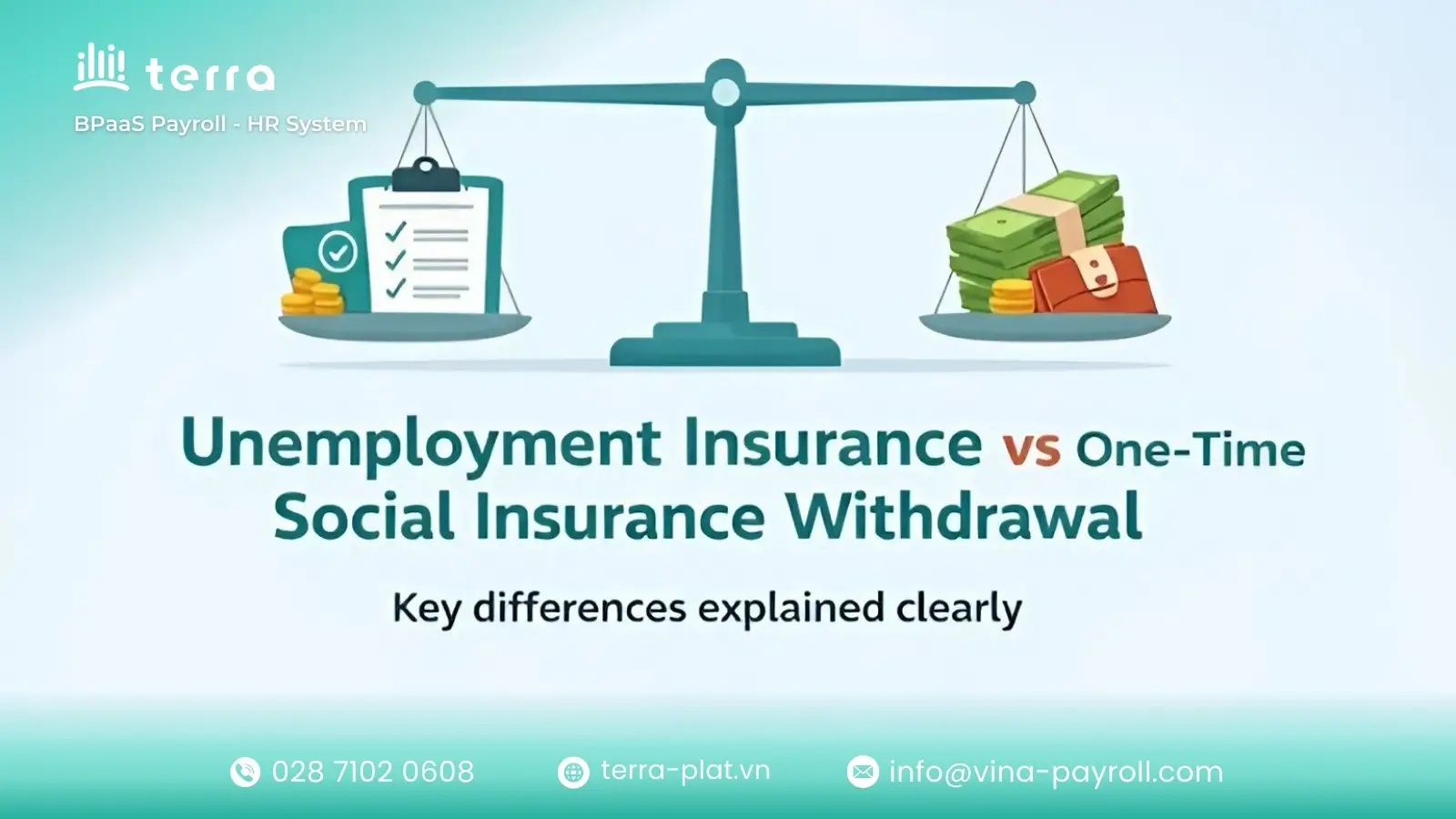 Key differences between unemployment insurance and one-time social insurance